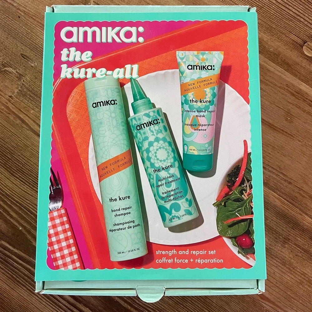 amika hair repair set in teal and coral - Picture 2 of 2